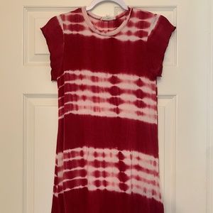PacSun Dark Red TieDye Dress (Small)